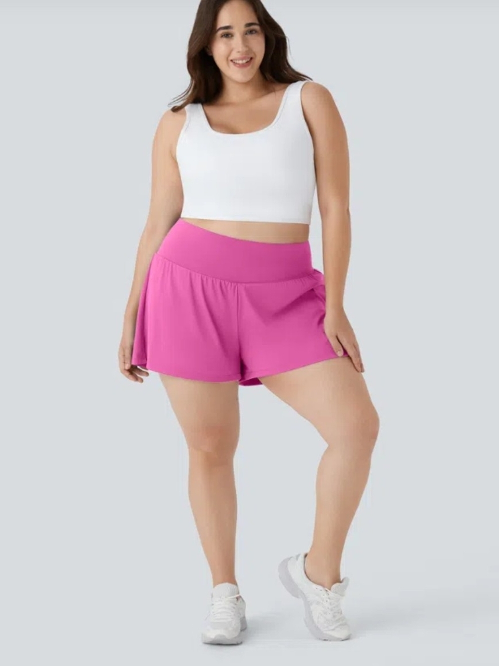 NWT HALARA 2X Long High-Waist Active Short in Hot Pink
